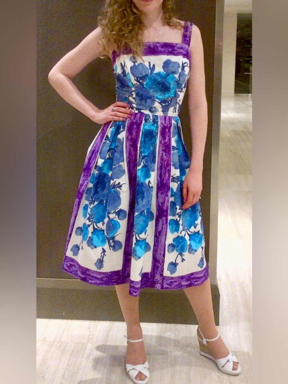 Vintage 1960s Floral Fit & Flare Dress 🌸 XS - Picture 3 of 12
